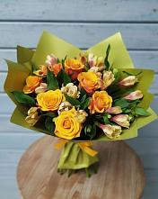 Букет цветов из:  Альстромерии и Розы в Яковлево