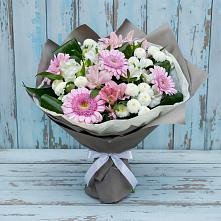 Букет цветов из:  Герберы, Альстромерии и Хризантемы в Яковлево