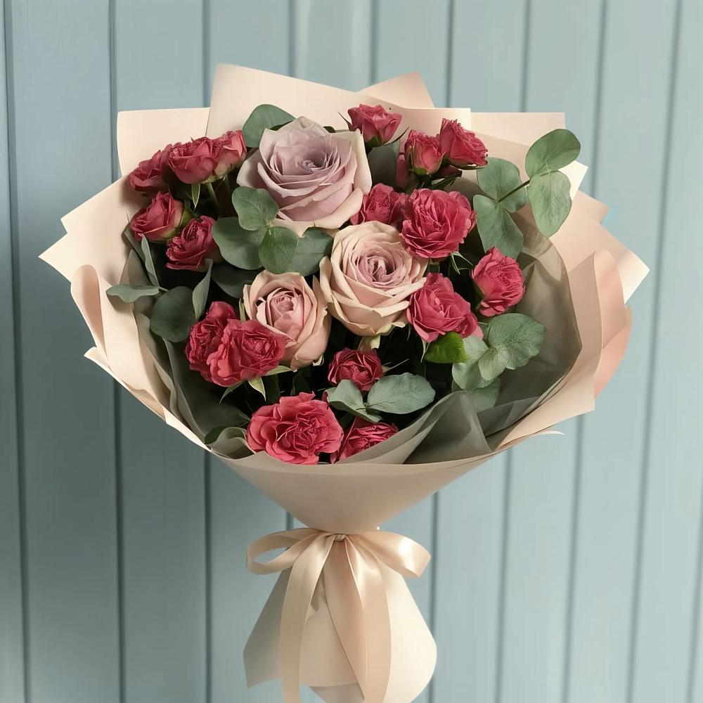 Букет цветов из: Гвоздики и Розы в Яковлево