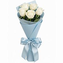 Букет 5 Белых роз Проуд в Яковлево