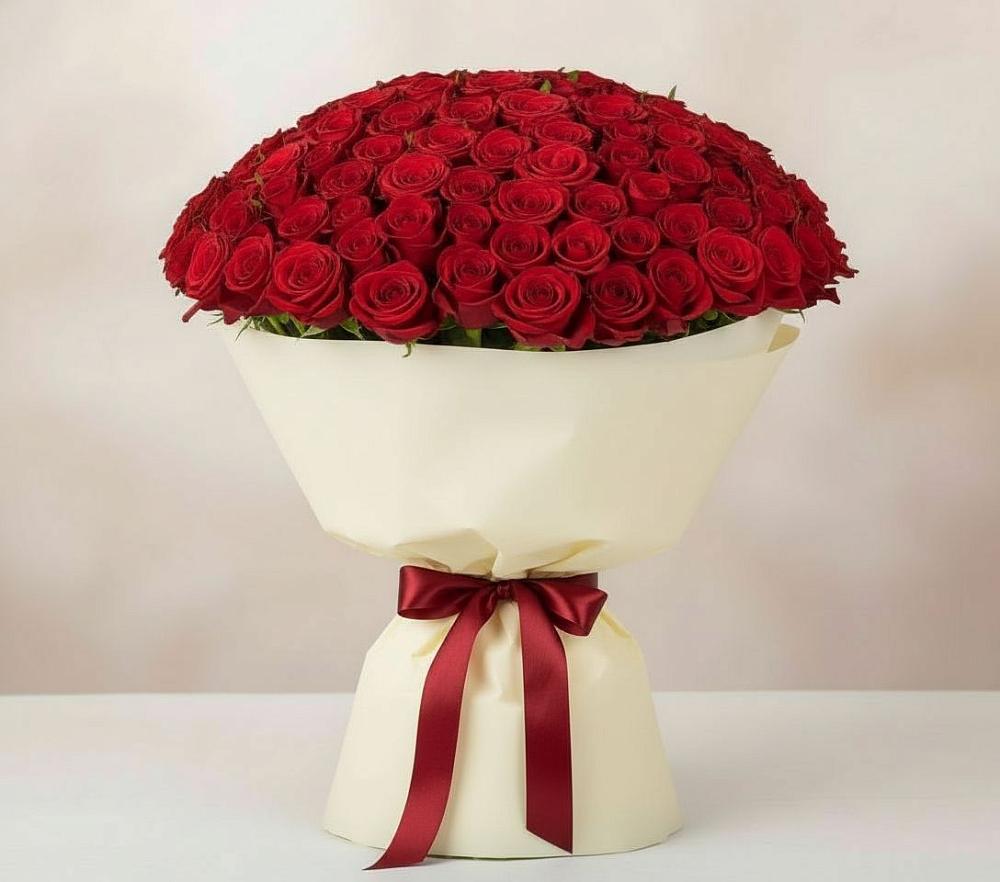 Букет 101 Красная роза Милано в Яковлево