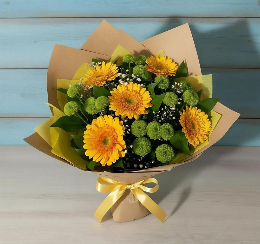 Букет цветов из: Герберы и Хризантемы в Яковлево