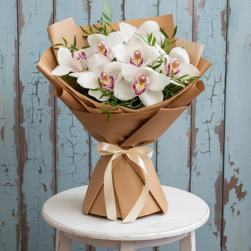 Букет цветов из: Орхидеи и Розы в Яковлево