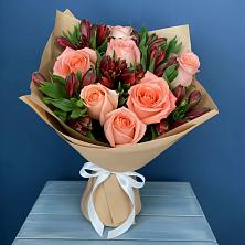 Букет цветов из:  Розы и Альстромерии в Яковлево