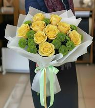 Букет цветов из:  Хризантемы и Розы в Яковлево