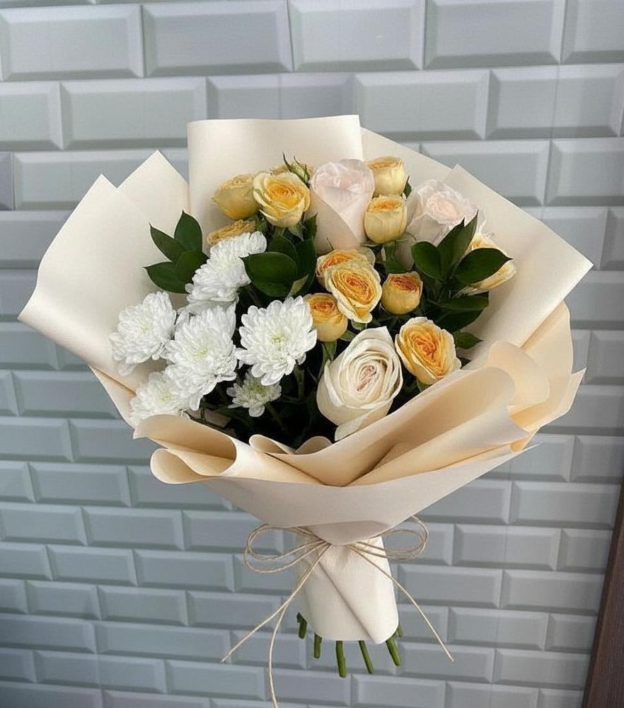 Букет цветов из: Розы и Хризантемы в Яковлево