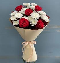 Букет цветов из:  Розы и Хризантемы в Яковлево