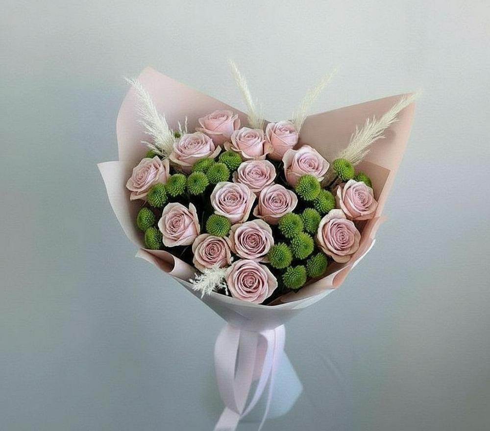 Букет цветов из: Розы и Хризантемы в Яковлево