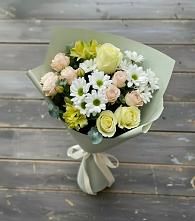 Букет цветов из:  Альстромерии, Розы и Хризантемы в Яковлево