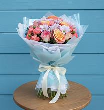 Букет цветов из:  Хризантемы и Розы в Яковлево