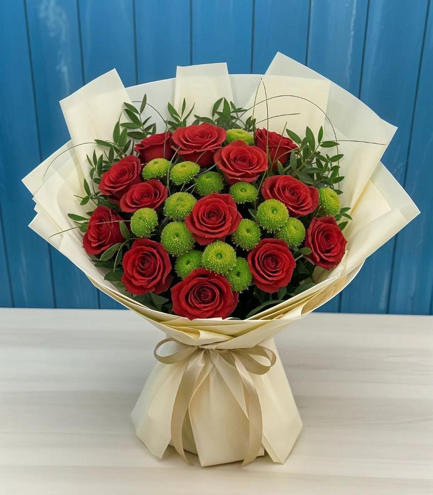 Букет цветов из: Розы и Хризантемы в Яковлево