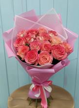 Букет 15 Розовых роз Равель в Яковлево